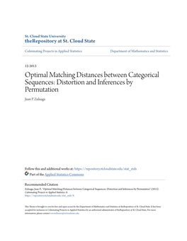 Optimal Matching Distances Between Categorical Sequences: Distortion and Inferences by Permutation Juan P