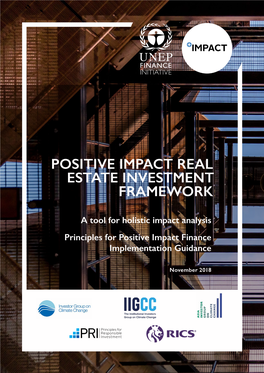 UNEP FI Positive Impact Real Estate Investment Framework