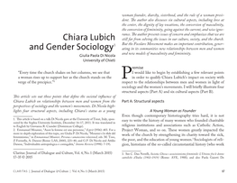 Chiara Lubich and Gender Sociology