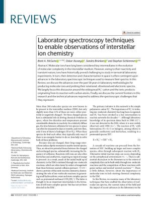 Laboratory Spectroscopy Techniques to Enable Observations of Interstellar Ion Chemistry