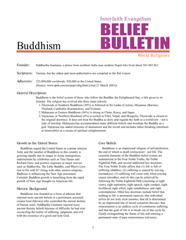 Buddhism BULLETIN World Religions