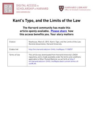 Kant's Typo, and the Limits of the Law
