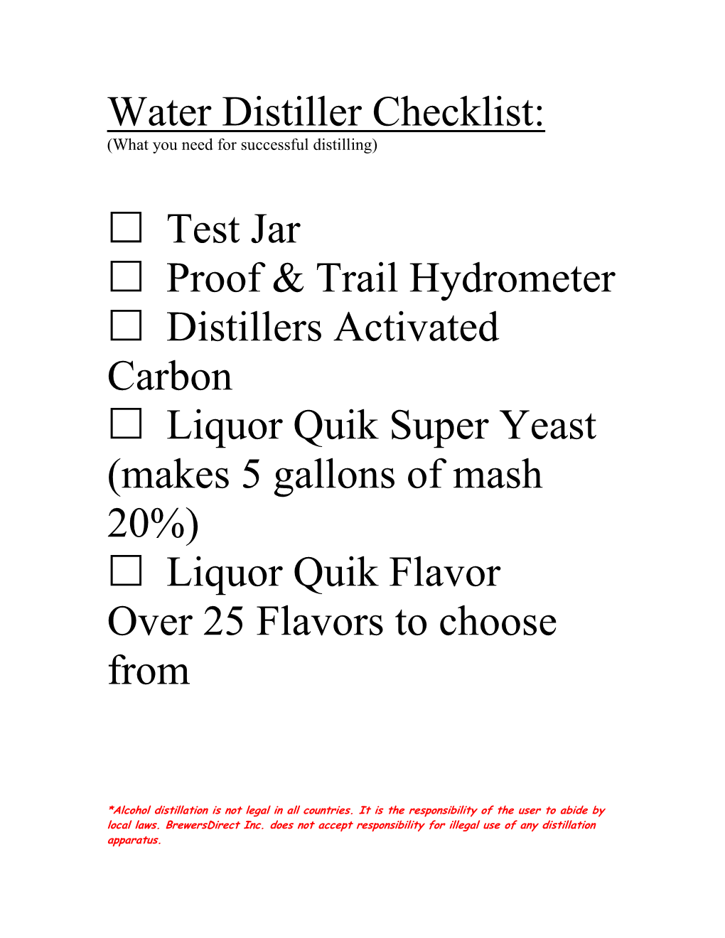 2 Water Distiller Instructions