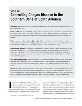 Controlling Chagas Disease in the Southern Cone of South America