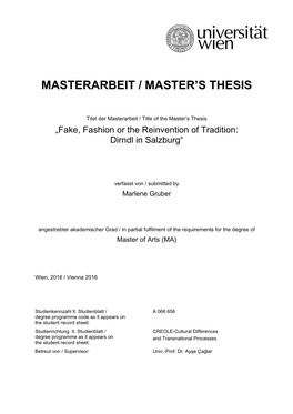 Masterarbeit / Master's Thesis