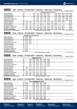 900X Vejle - Kolding - Christiansfeld - Haderslev - Aabenraa - Sønderborg Gyldig Fra 27/6 2021 Hverdage, Ikke 24/12 Og 31/12 Vejle Trafikcenter Af