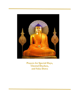 Prayers for Special Days, Chotrul Duchen, and Saka Dawa