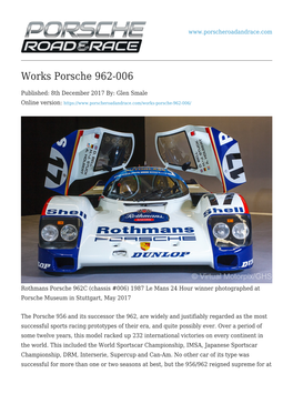 Works Porsche 962-006