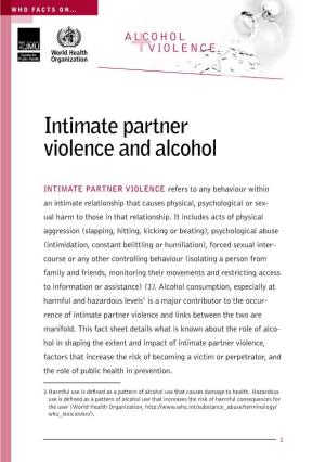 Intimate Partner Violence and Alcohol