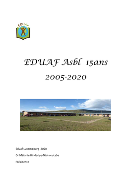 EDUAF Asbl 15Ans 2005-2020