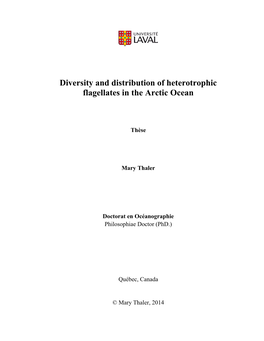 Diversity and Distribution of Heterotrophic Flagellates in the Arctic Ocean
