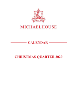Calendar ___Christmas Quarter 2020