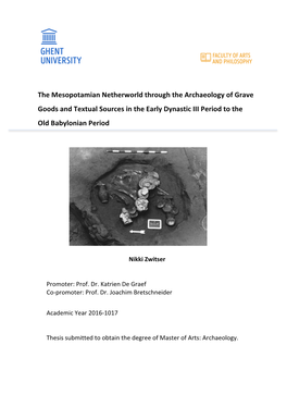 The Mesopotamian Netherworld Through the Archaeology of Grave Goods and Textual Sources in the Early Dynastic III Period to the Old Babylonian Period