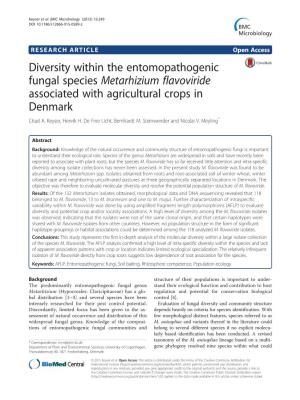 Diversity Within the Entomopathogenic Fungal Species Metarhizium Flavoviride Associated with Agricultural Crops in Denmark Chad A