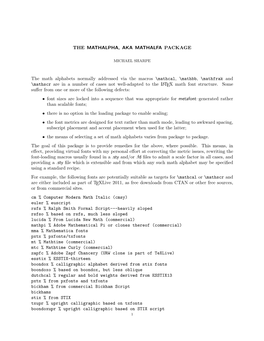 THE MATHALPHA, AKA MATHALFA PACKAGE the Math Alphabets