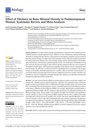 Effect of Tibolone on Bone Mineral Density in Postmenopausal Women: Systematic Review and Meta-Analysis