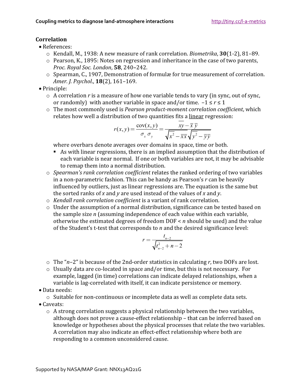 Correlation • References: O Kendall, M., 1938: a New Measure of Rank Correlation