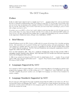 The GCC Compilers