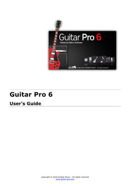 Guitar Pro 6 User’S Guide