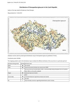 1 Distribution of Chenopodium Glaucum in the Czech Republic