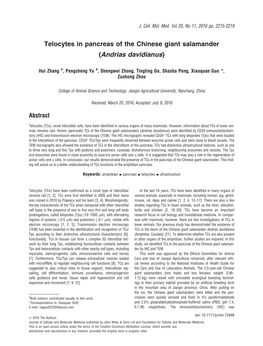 Telocytes in Pancreas of the Chinese Giant Salamander (Andrias Davidianus)