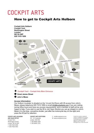 How to Get to Cockpit Arts Holborn