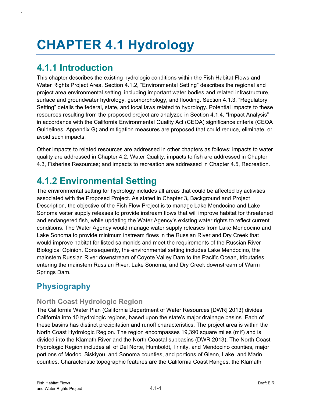 CHAPTER 4.1 Hydrology