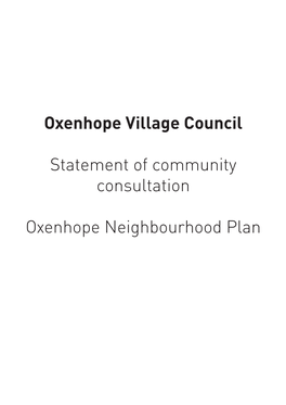 Oxenhope Neighbourhood Plan CONTENTS