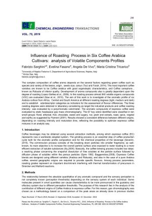 Influence of Roasting Process in Six Coffee Arabica Cultivars