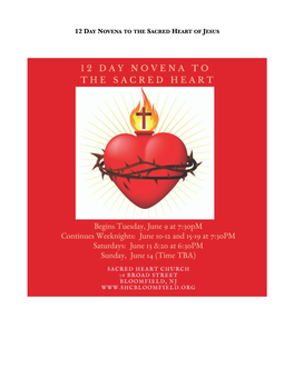 12 Day Novena to the Sacred Heart of Jesus Exposition of the Blessed Sacrament