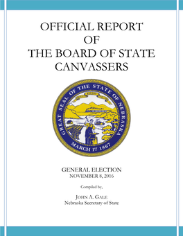 Official Report of the Board of State Canvassers