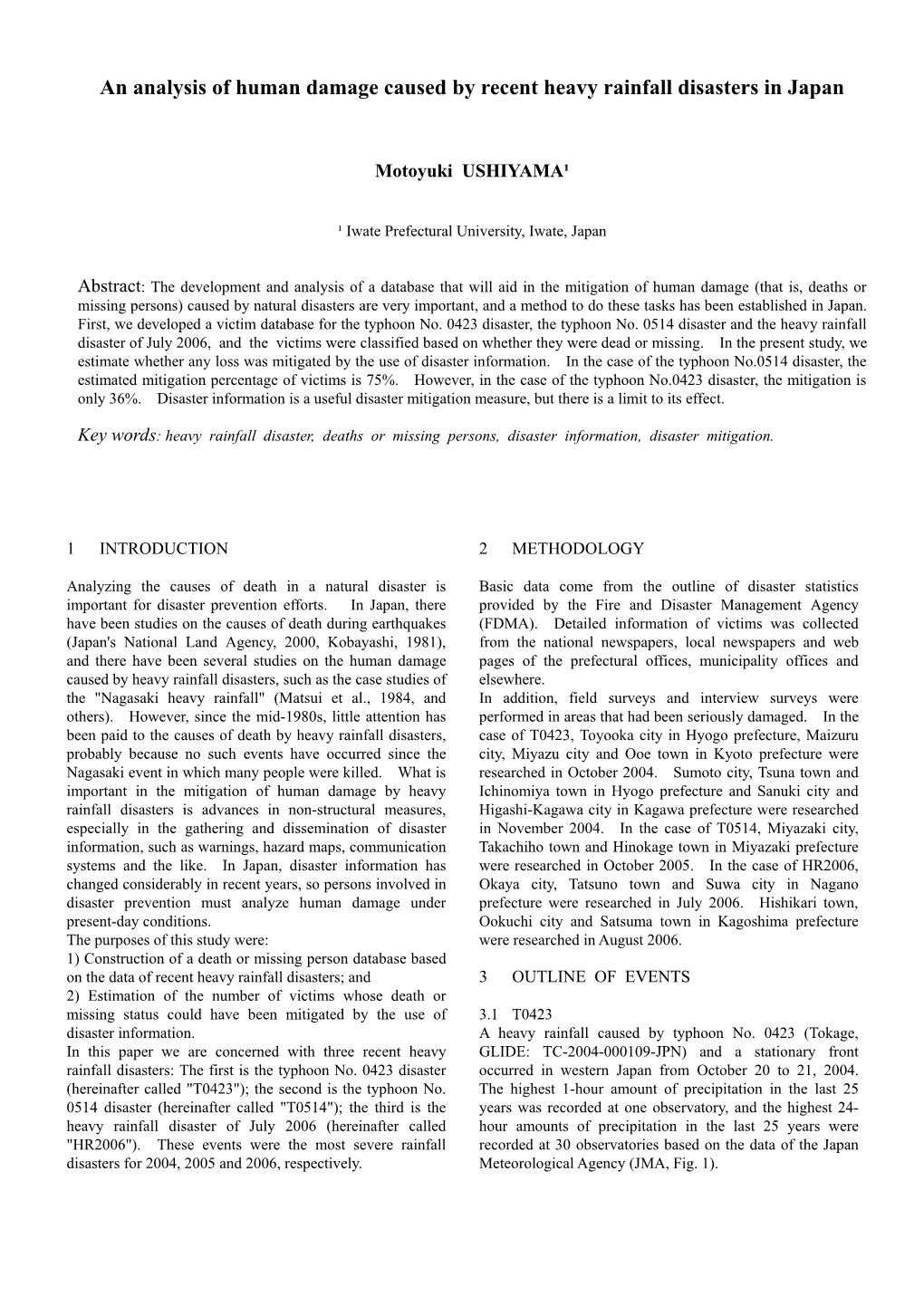 An Analysis of Human Damage Caused by Recent Heavy Rainfall Disasters in Japan