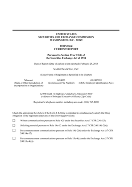 Termination of Consent Order GRANDVIEW, MO (February 26, 2014) – NASB Financial, Inc