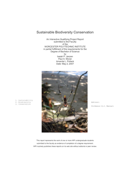 Sustainable Biodiversity Conservation