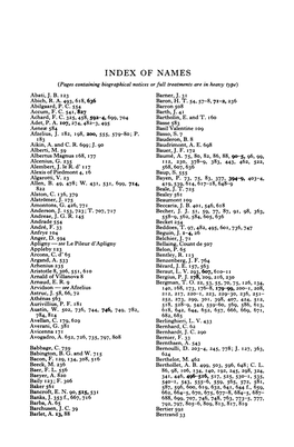 INDEX of NAMES (Pages Containing Biographical Notices Or Full Treatments Are in Heavy Type)