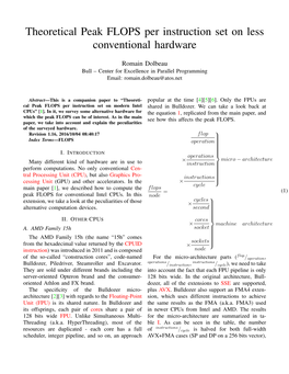 Theoretical Peak FLOPS Per Instruction Set on Less Conventional Hardware