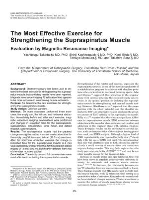 The Most Effective Exercise for Strengthening the Supraspinatus