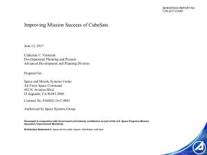 Improving Mission Success of Cubesats