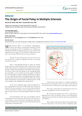 The Origin of Facial Palsy in Multiple Sclerosis
