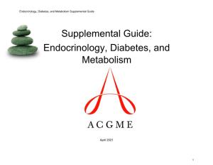 Endocrinology, Diabetes, and Metabolism Supplemental Guide