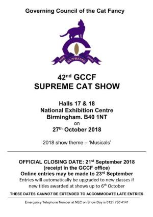 Supreme Cat Show Schedule