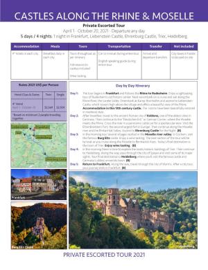 Castles Along the Rhine & Moselle, 5 Days