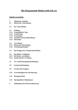 Die Ortsgemeinde Dünfus Stellt Sich Vor