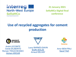 Use of Recycled Aggregates for Cement Production