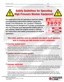 Safety Guidelines for Operating High Pressure Washer Equipment