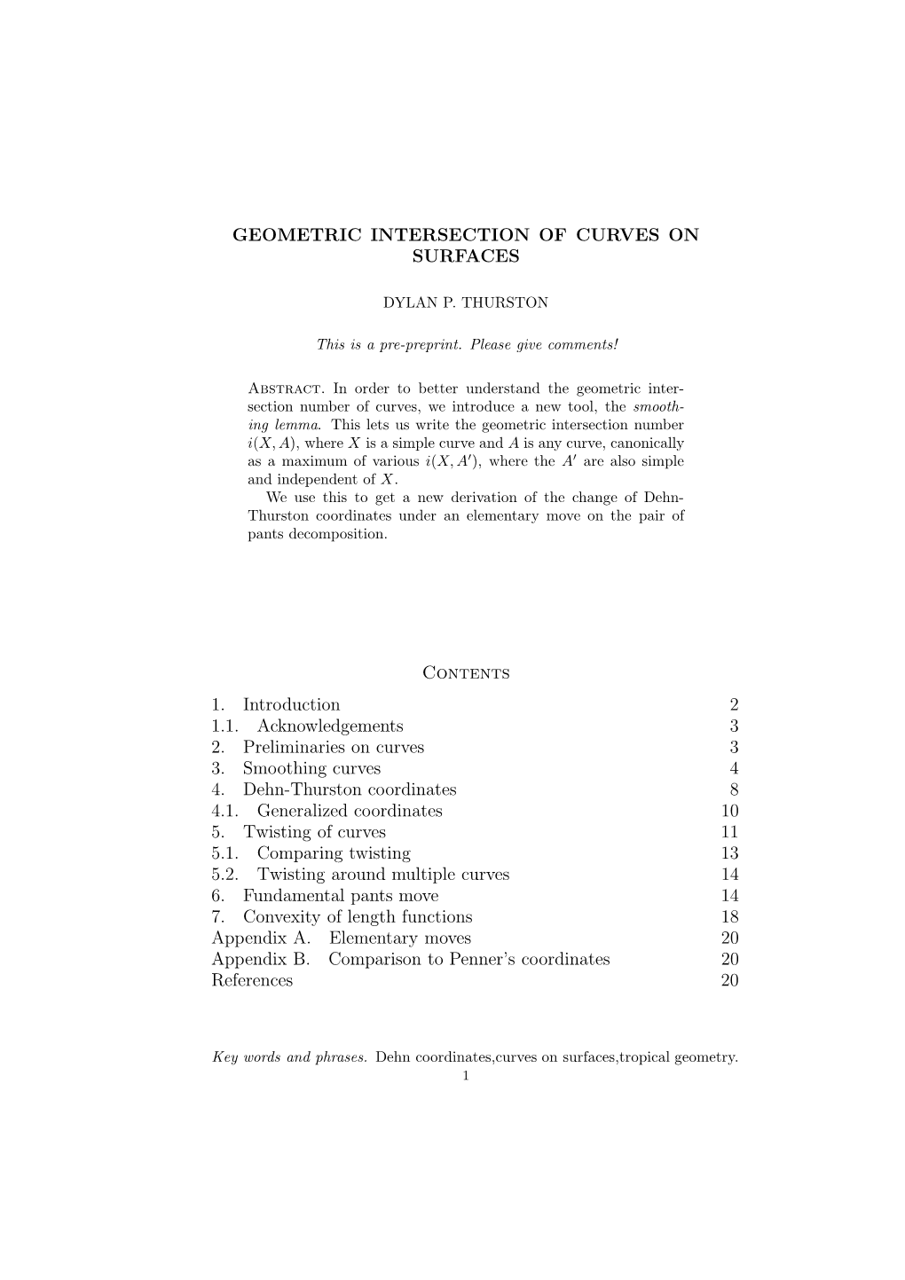 On Geometric Intersection of Curves in Surfaces