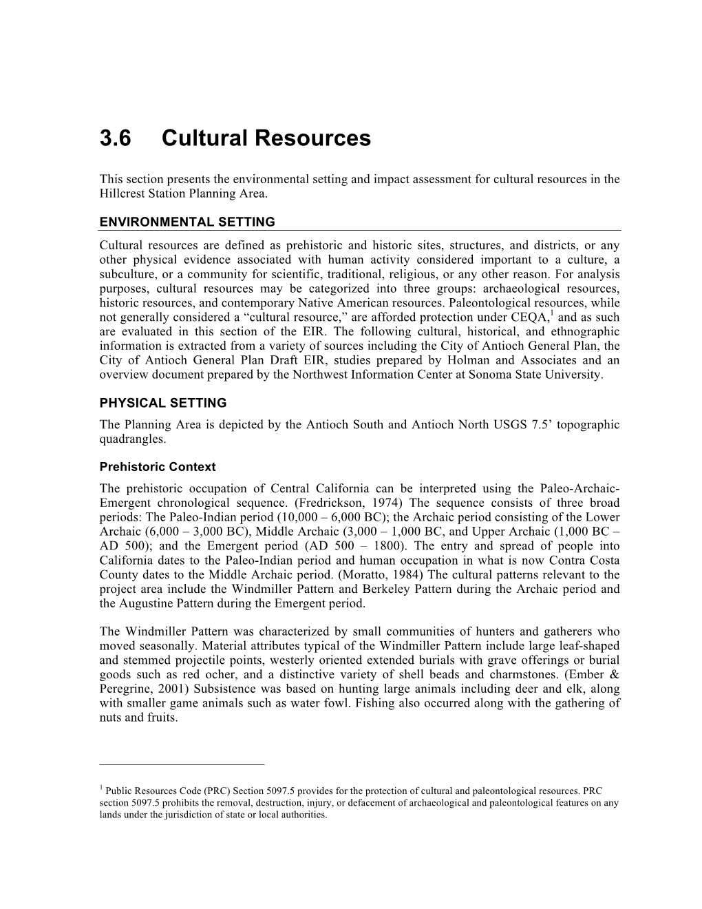 3.6 Cultural Resources