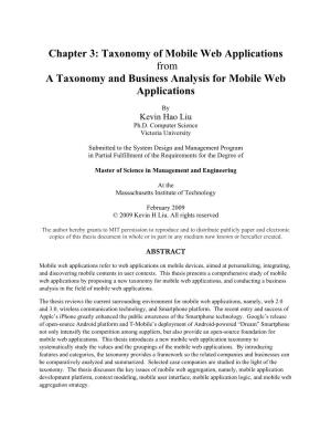 Taxonomy of Mobile Web Applications from a Taxonomy and Business Analysis for Mobile Web Applications
