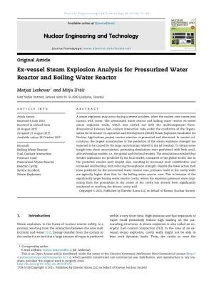 Ex-Vessel Steam Explosion Analysis for Pressurized Water Reactor and Boiling Water Reactor