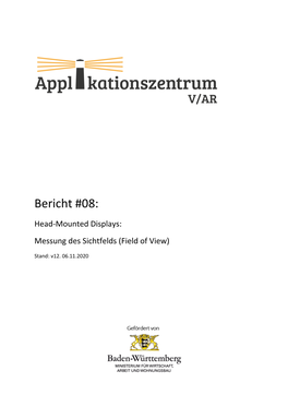 Applikationszentrum V/AR Bericht #08: Head-Mounted Displays